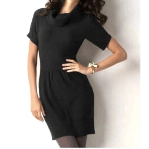 LOFT Women’s Sweater Knit Dress Cowl Neck Brown Merino Wool Blend Size M - Picture 2 of 14